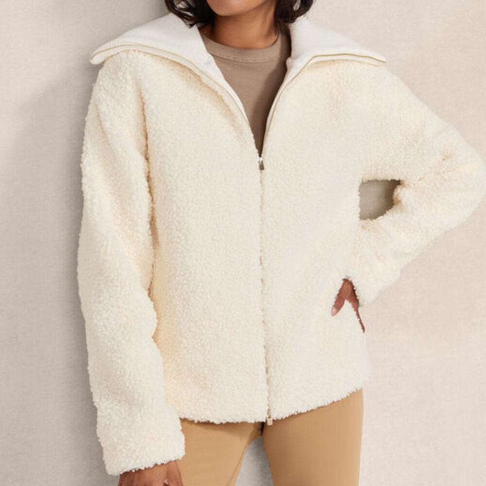 Ann Taylor Haven Well Within Sherpa Jacket Ivory Cream